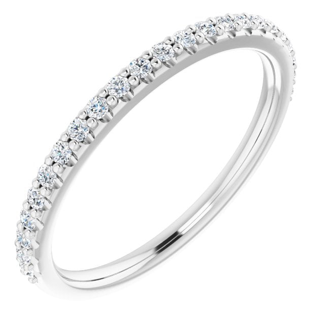 14K White 1/5 CTW Diamond Band for 6x6 mm Cushion Ring