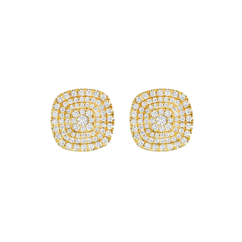 Henri Daussi 18k Yellow Gold Diamond Stud Earrings