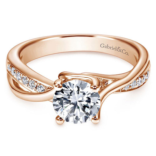 14K Pink Gold 0.16ct Diamond Engagement Ring