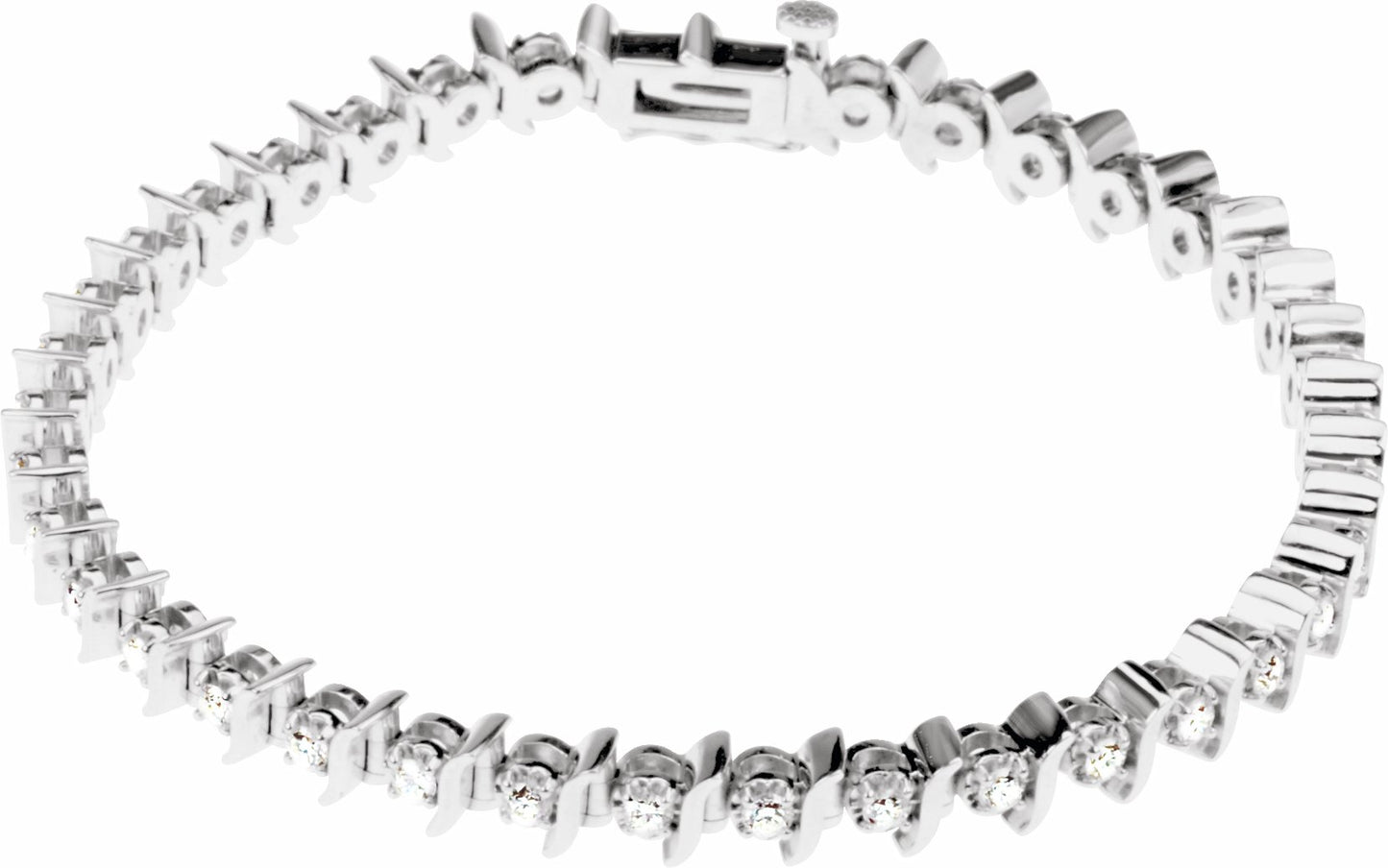 14K White 1 1/2 CTW Diamond Line 7.25 Bracelet