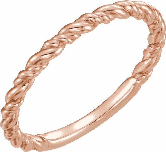 14K Rose Stackable Rope Ring
