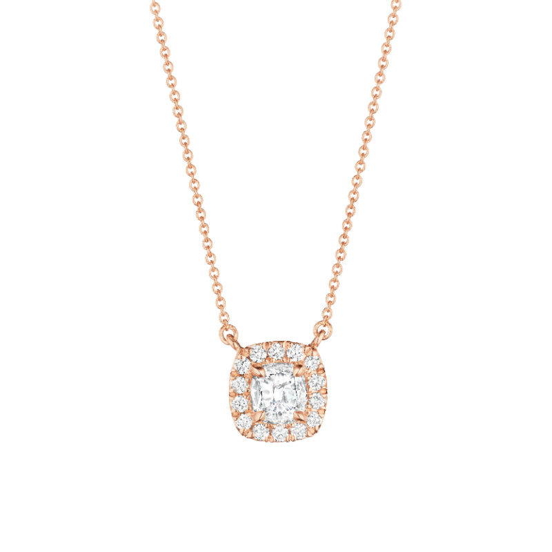 Henri Daussi 14k Rose Gold Diamond Pendant