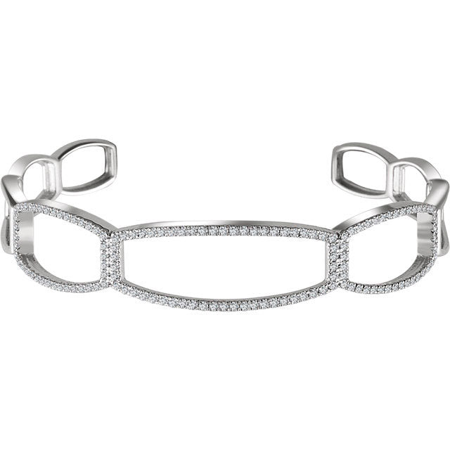 Stuller 14k White Gold Diamond Cuff Bracelet