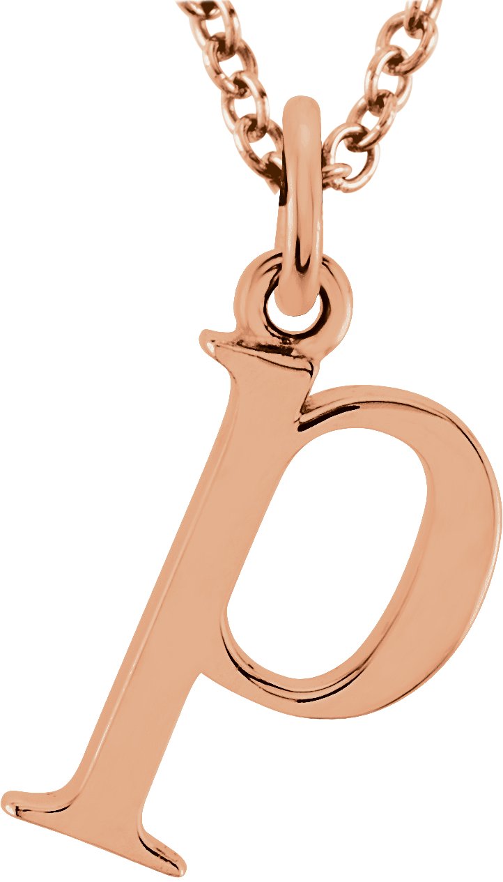 14K Rose Lowercase Initial p 16 Necklace