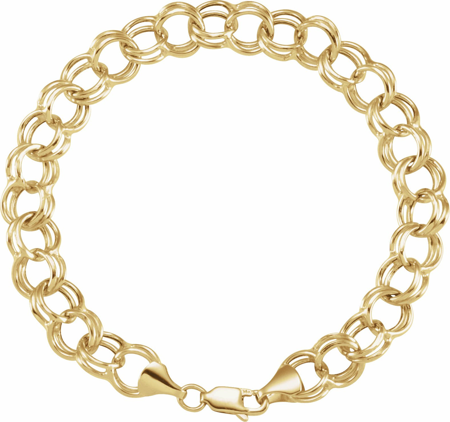 14K Yellow 5.7 mm Double Link Charm 8 Bracelet