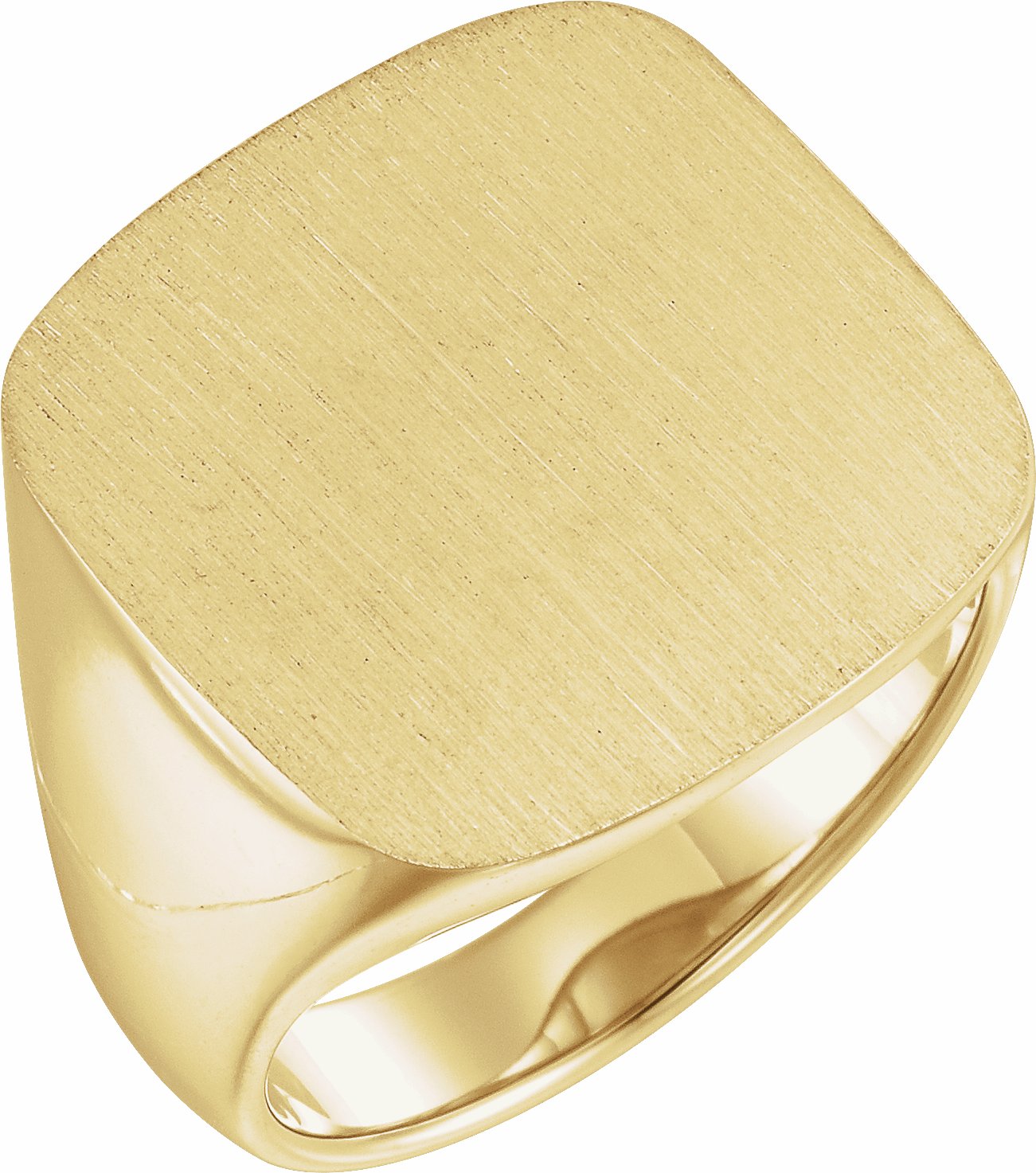 14K Yellow 20x20 mm Square Signet Ring