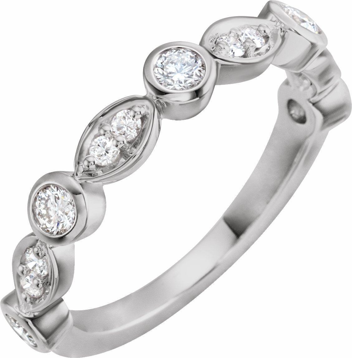 14K White 1/2 CTW Diamond Anniversary Band