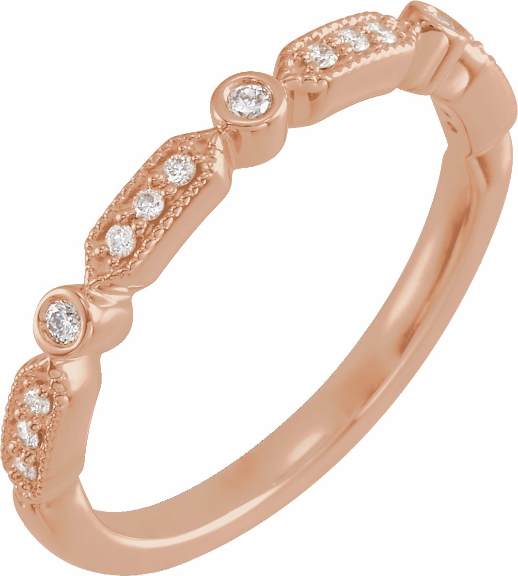 14K Rose 1/8 CTW Diamond Anniversary Band