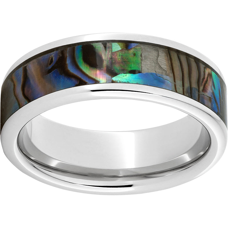 Serinium Pipe Cut Band with Abalone Inlay