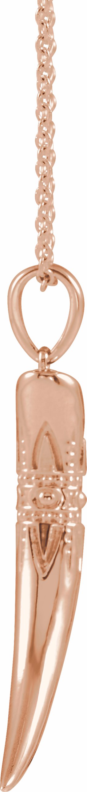 14K Rose 26.2x13.4 mm Tusk 16-18 Necklace