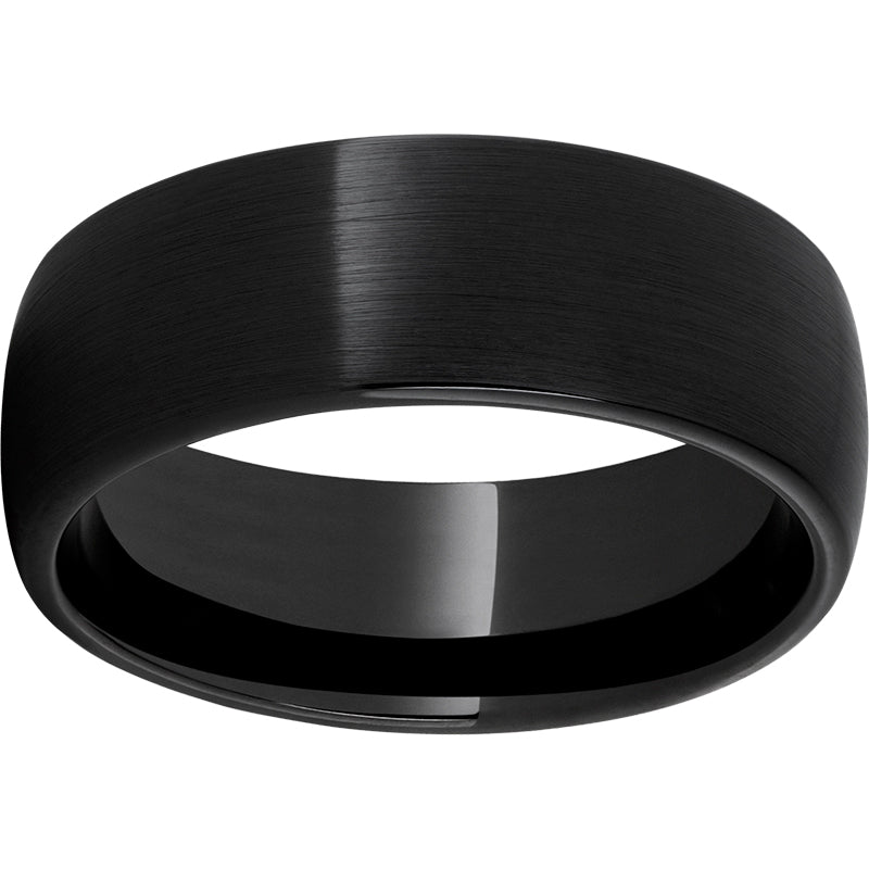 Black Diamond Ceramic Domed Band with Satin Finish