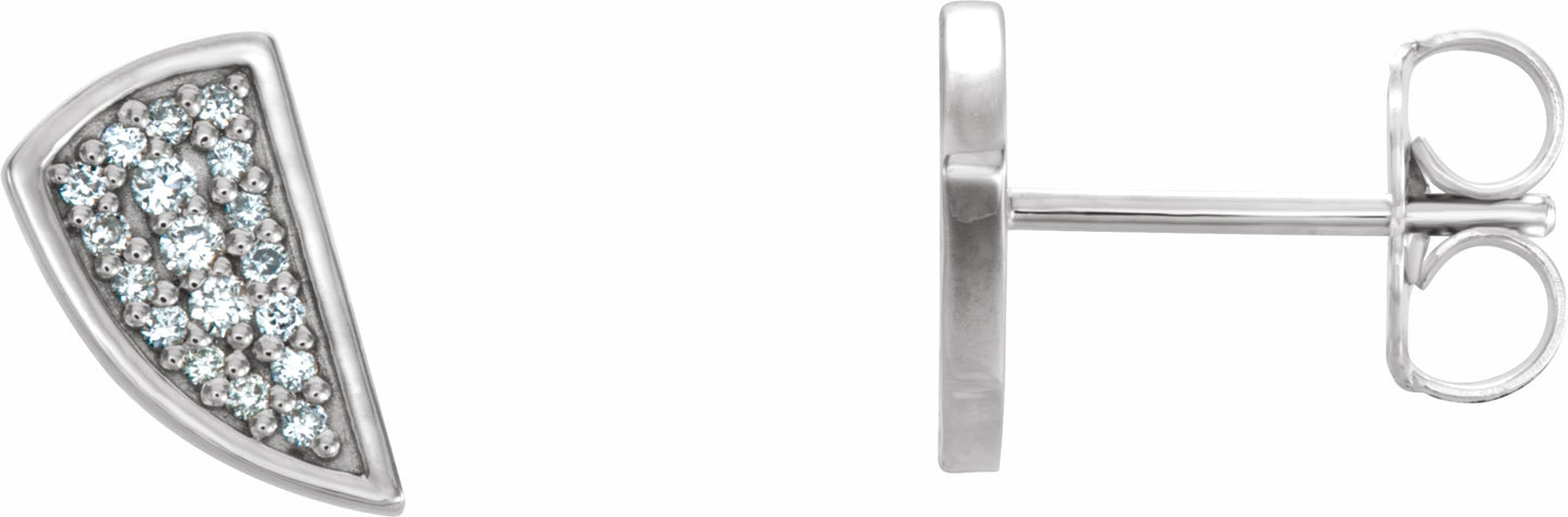 14K White 1/10 CTW Diamond Earrings
