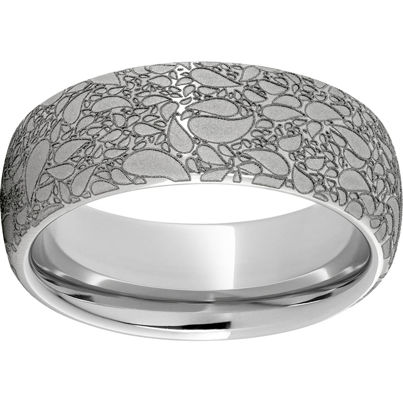 Serinium Domed Band with Carnaby Laser Engraving