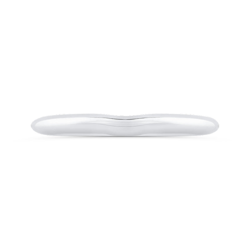 Shah Luxury 14K White Gold Plain Wedding Band