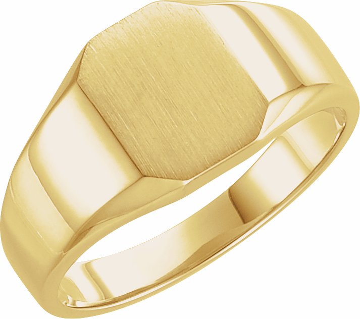 10K Yellow 9x7 mm Octagon Signet Ring