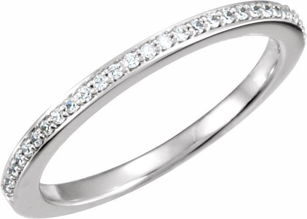 14K White 1/8 CTW Diamond Band