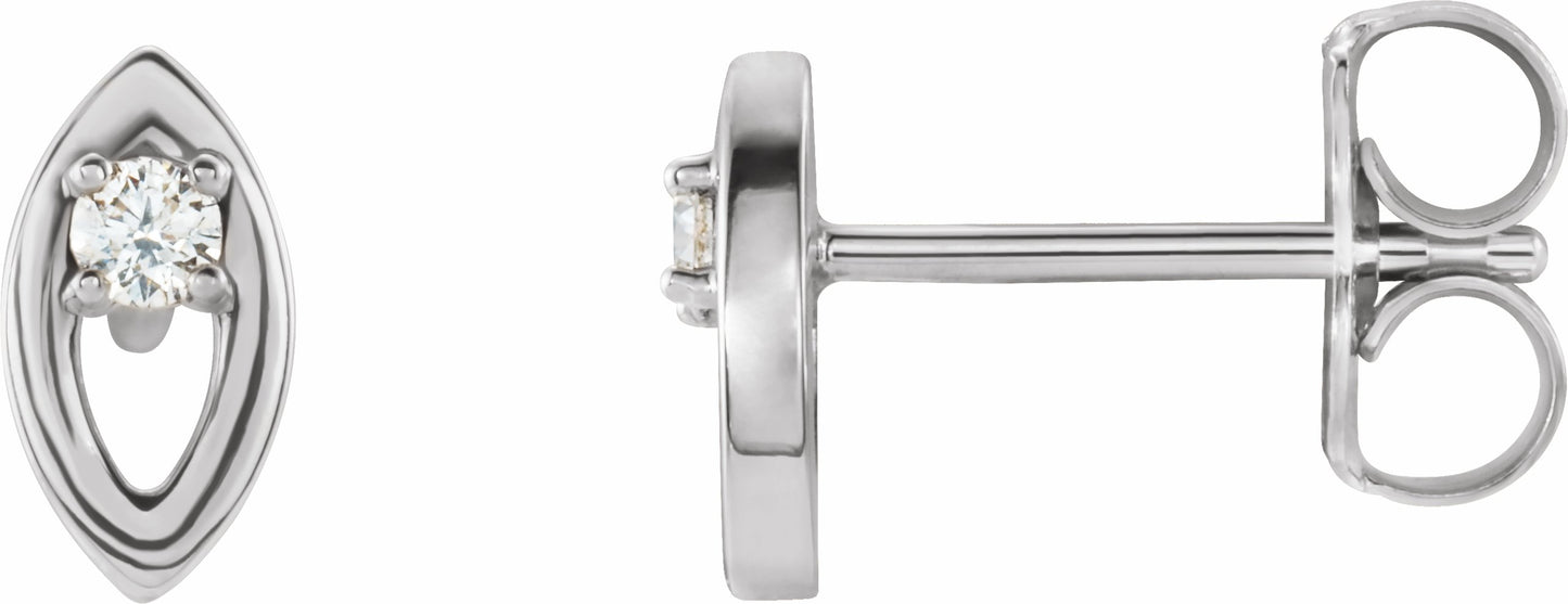 14K White .05 CTW Diamond Solitaire Earrings