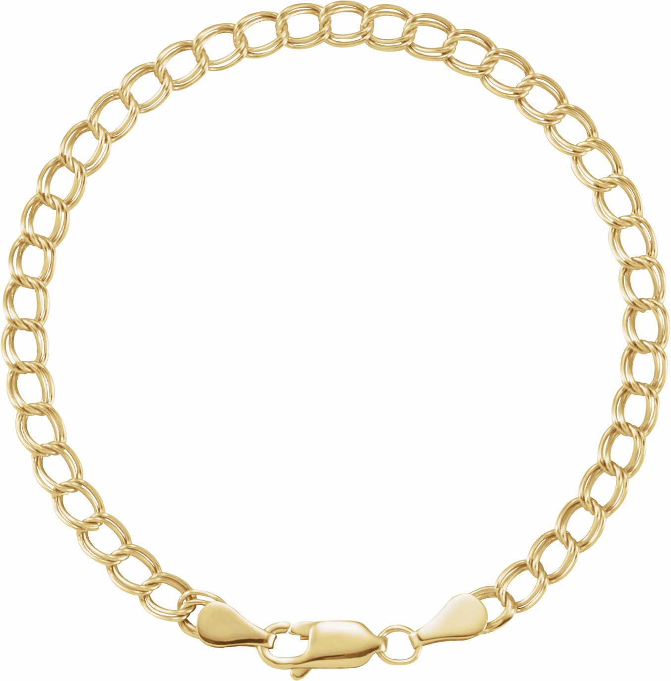 14K Yellow 4 mm Solid Charm 7 Bracelet