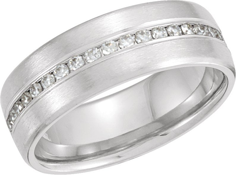 14K White 3/8 CTW Diamond Anniversary Band