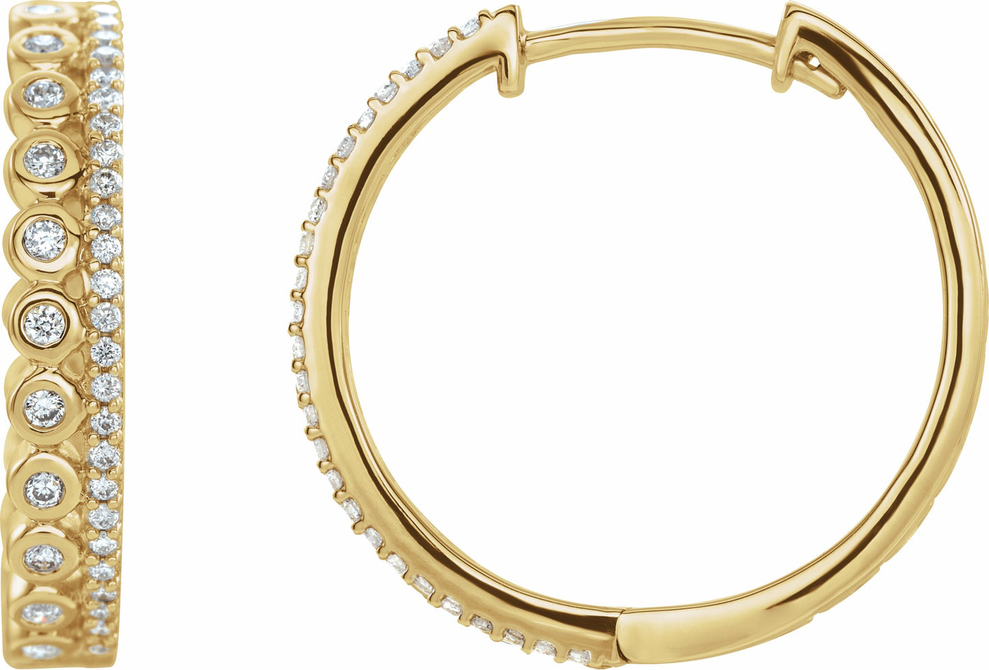 14K Yellow 1/3 CTW Diamond Geometric Hoop Earrings