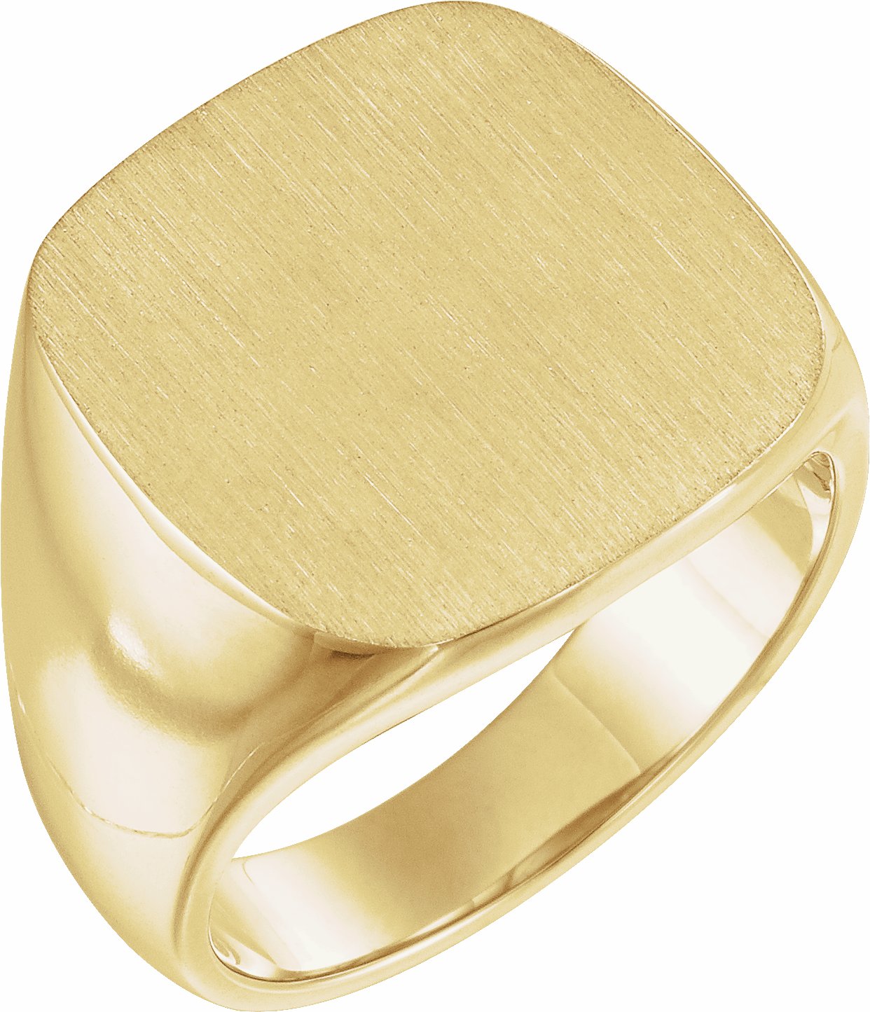 14K Yellow 18x18 mm Square Signet Ring