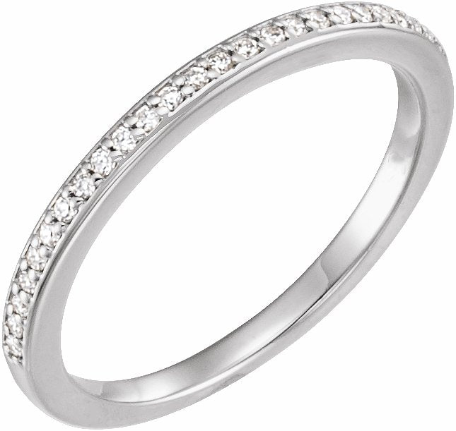 14K White 1/10 CTW Diamond Matching Band
