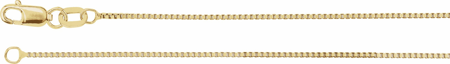14K Yellow .75 mm Box 7 Chain