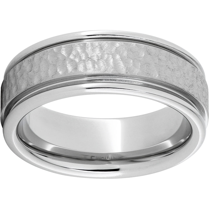Serinium Rounded Edge Band with Hammered Hand Finish