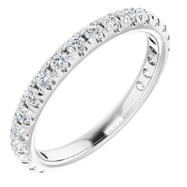 14K White 5/8 CTW Diamond French-Set Anniversary Band