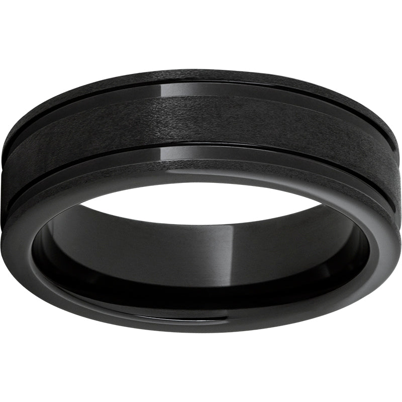Black Diamond Ceramic Rounded Edge Band with Stone Finish