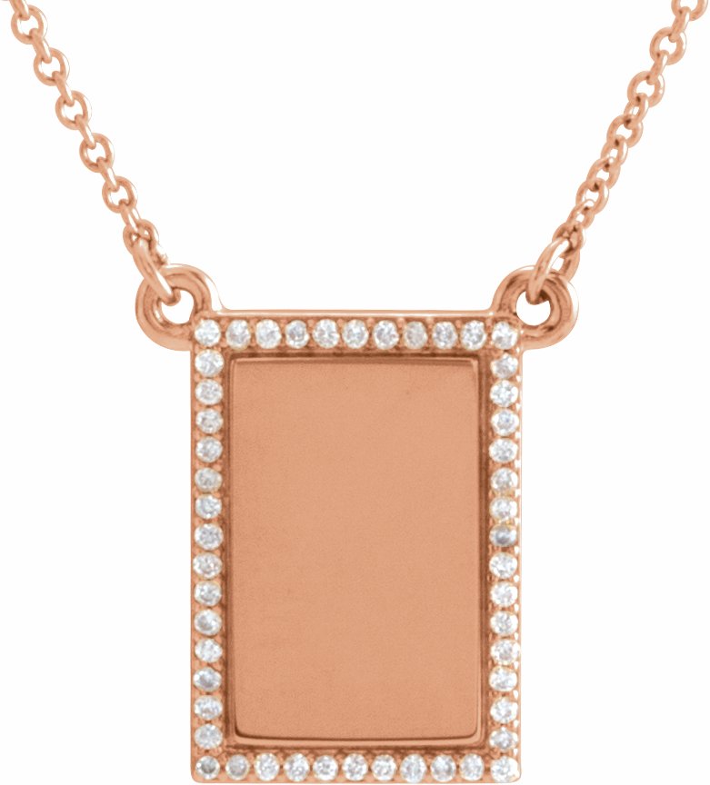 14K Rose 1/8 CTW Diamond Bar 18 Necklace