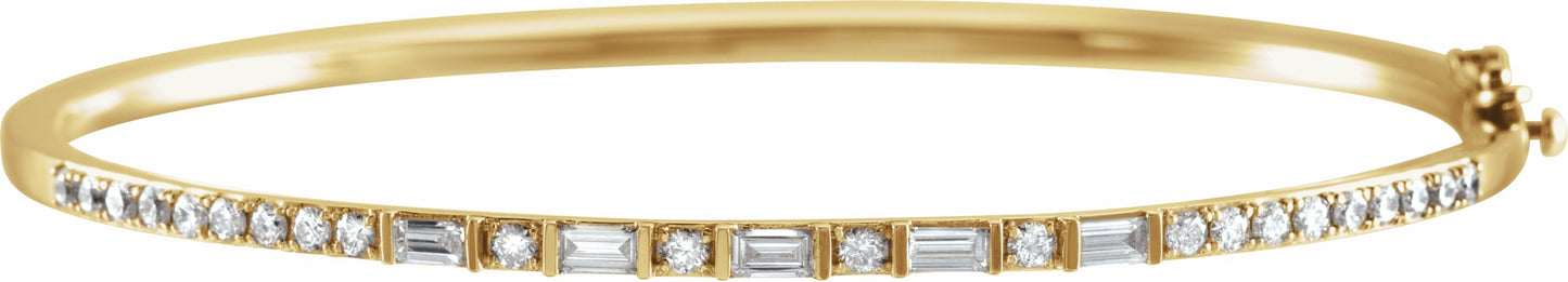 14K Yellow 1 CTW Diamond 7 Bangle Bracelet