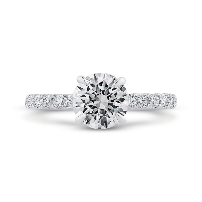 Shah Luxury 14K White Gold Diamond Engagement Ring (Semi-Mount)