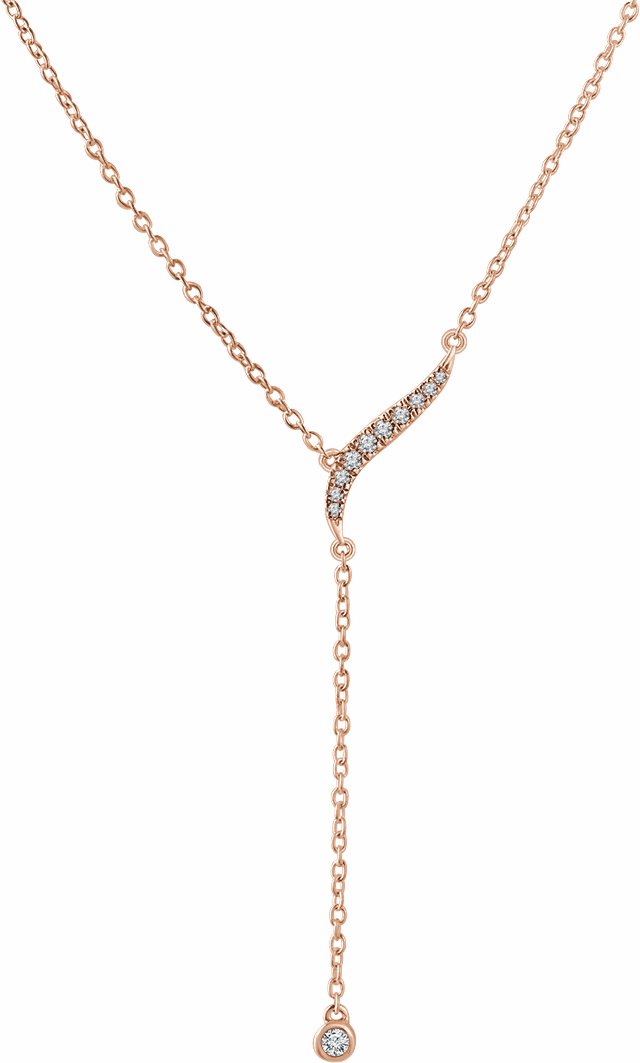 14K Rose 1/10 CTW Diamond Y 16-18 Necklace