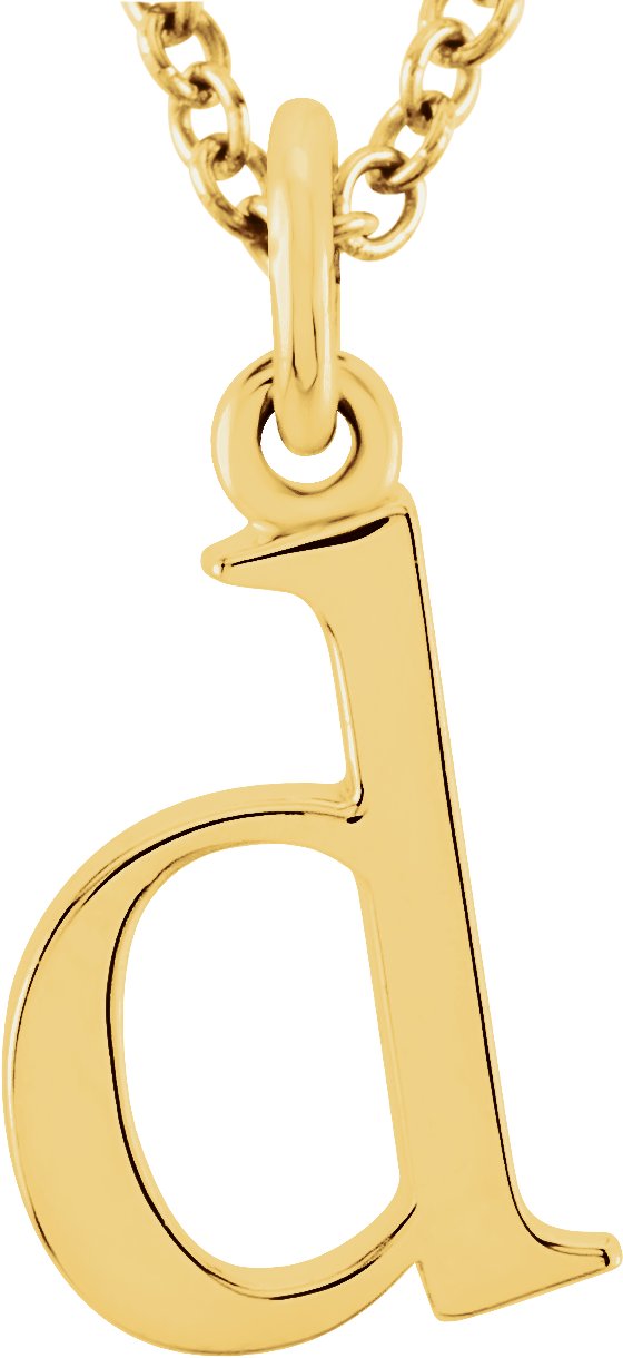 14K Yellow Lowercase Initial d 16 Necklace
