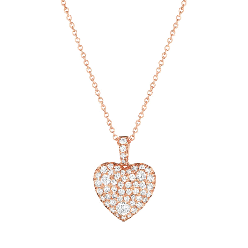 Henri Daussi 14k Rose Gold Diamond Pendant