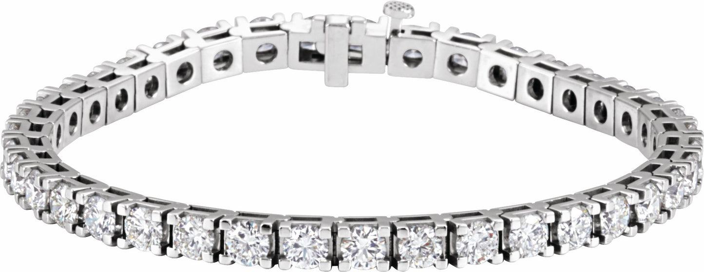 14K White 9 1/6 CTW Diamond Line 7 1/4 Bracelet