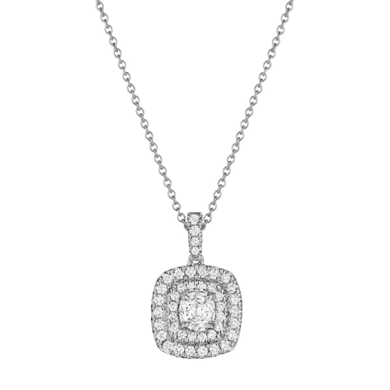 Henri Daussi 18k White Gold Diamond Pendant
