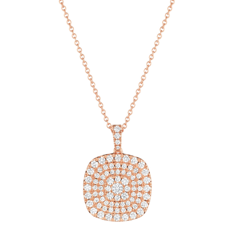 Henri Daussi 14k Rose Gold Diamond Pendant