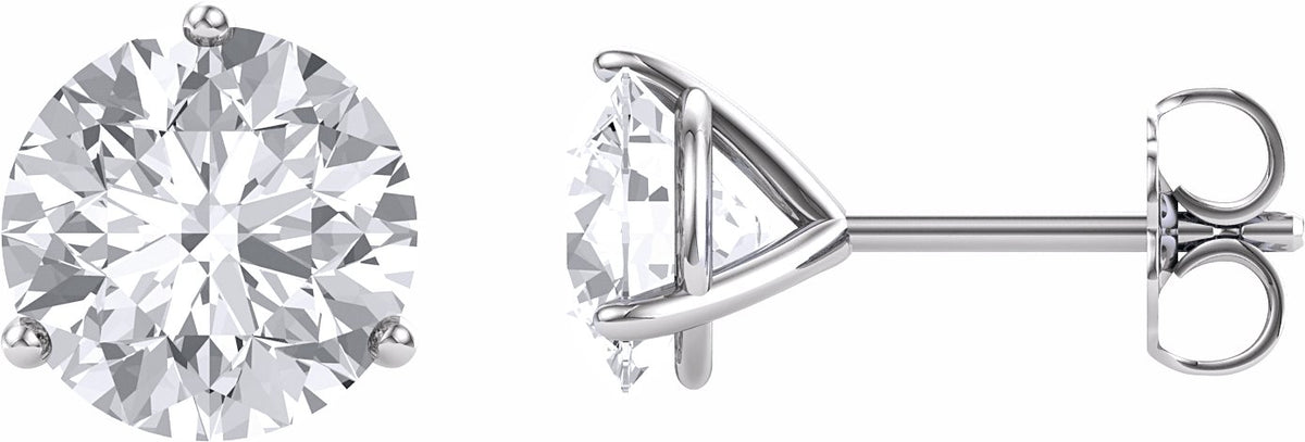 14K White 7.5 mm Round Forever Oneu2122 Moissanite Earrings