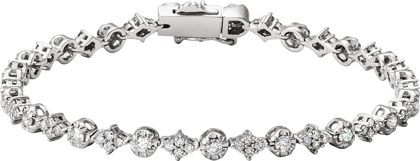 14K White 2 1/2 CTW Diamond 7.5 Bracelet