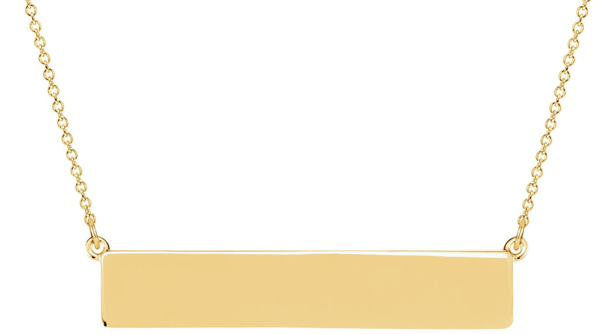 14K Yellow Bar 19.5 Necklace