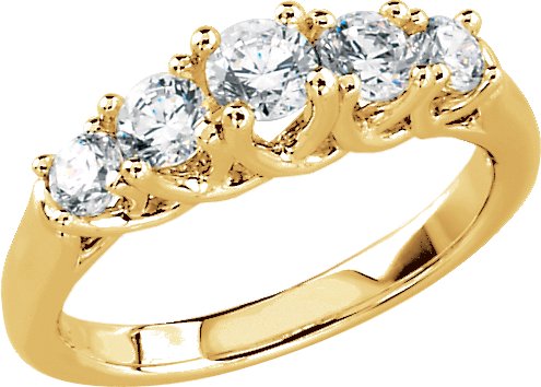 14K Yellow 1/2 CTW Diamond Anniversary Band