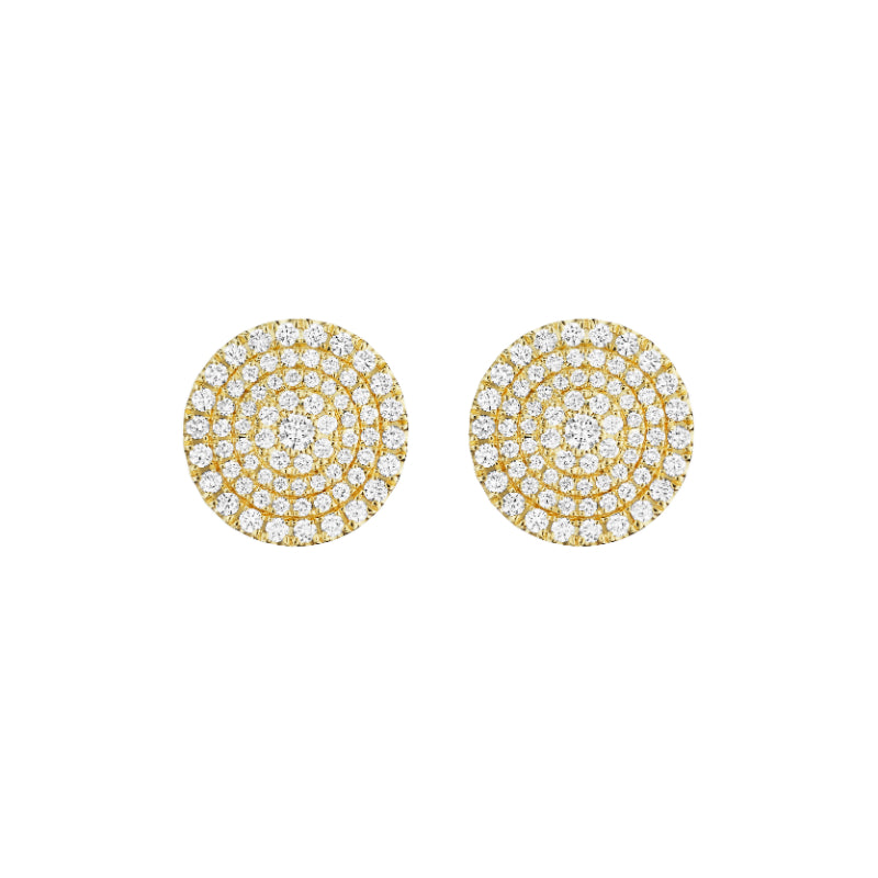Henri Daussi 14k Yellow Gold Diamond Stud Earrings