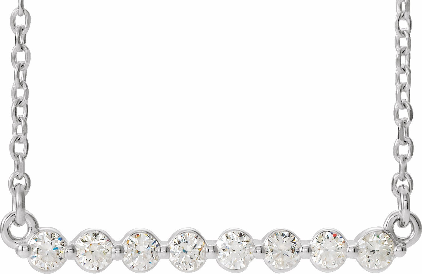 14K White 1/4 CTW Diamond Bar 18 Necklace