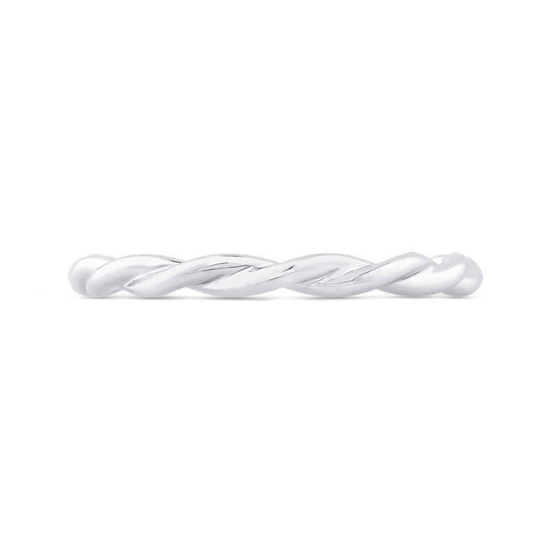 Shah Luxury 14K White Gold Plain Wedding Band