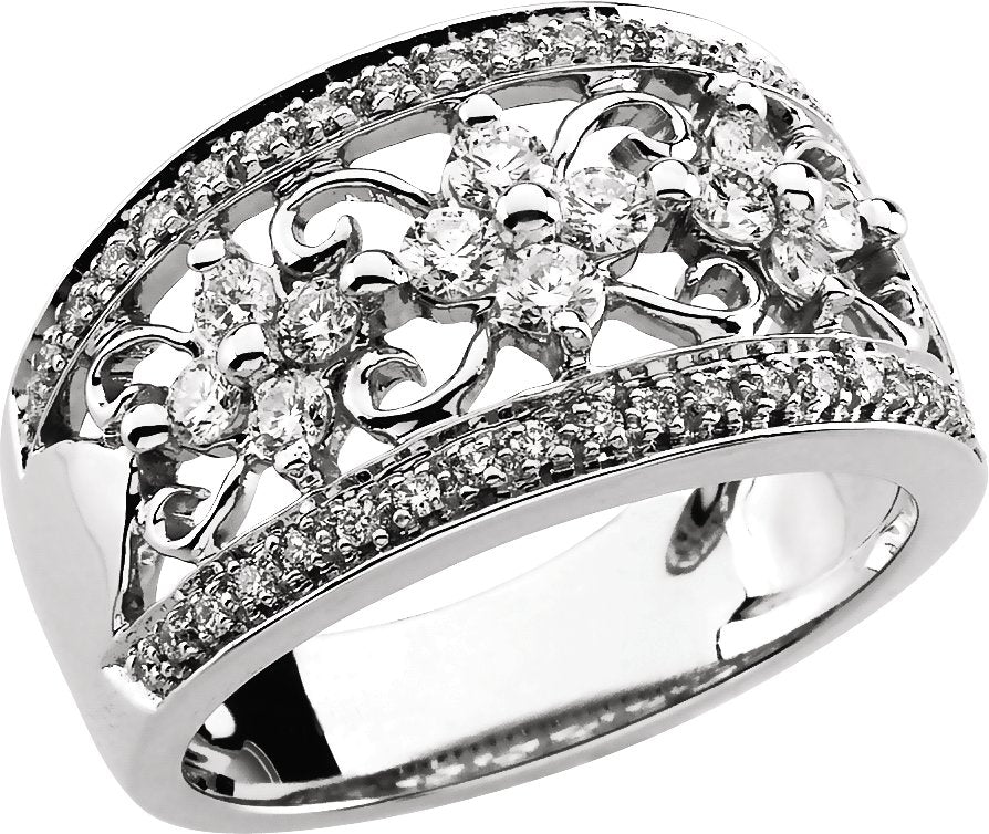 14K White 3/4 CTW Diamond Anniversary Band