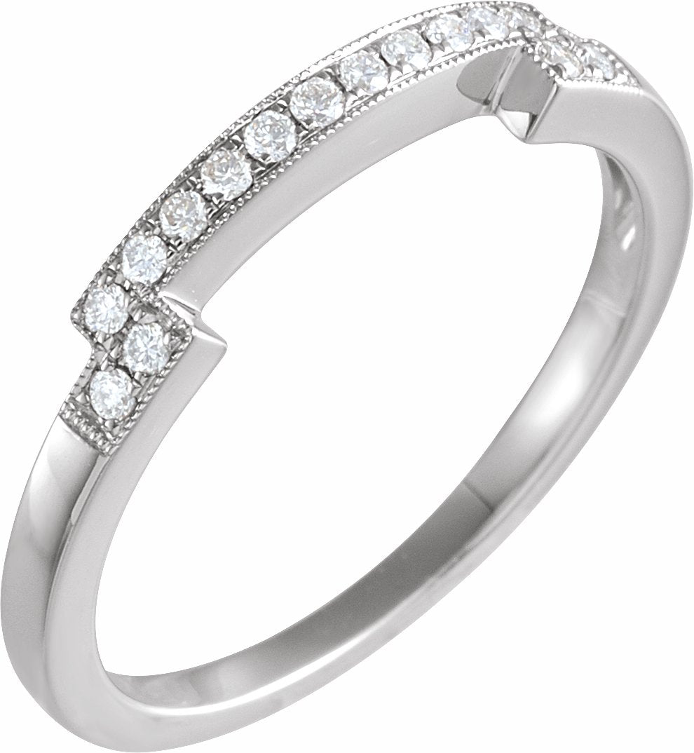14K White 1/8 CTW Diamond Matching Band