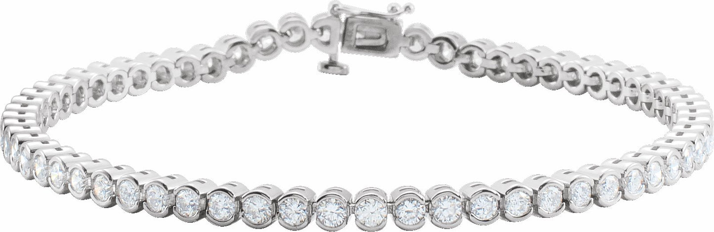 14K White 3 1/6 CTW Diamond Line 7.25 Bracelet