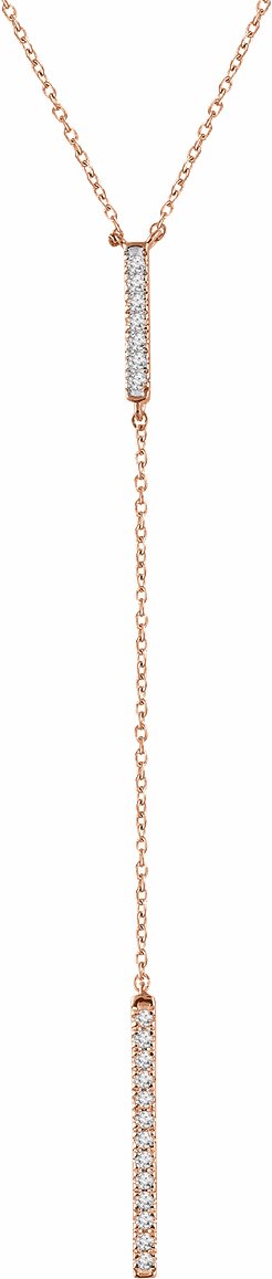 14K Rose 1/5 CTW Diamond Bar Y 16-18 Necklace